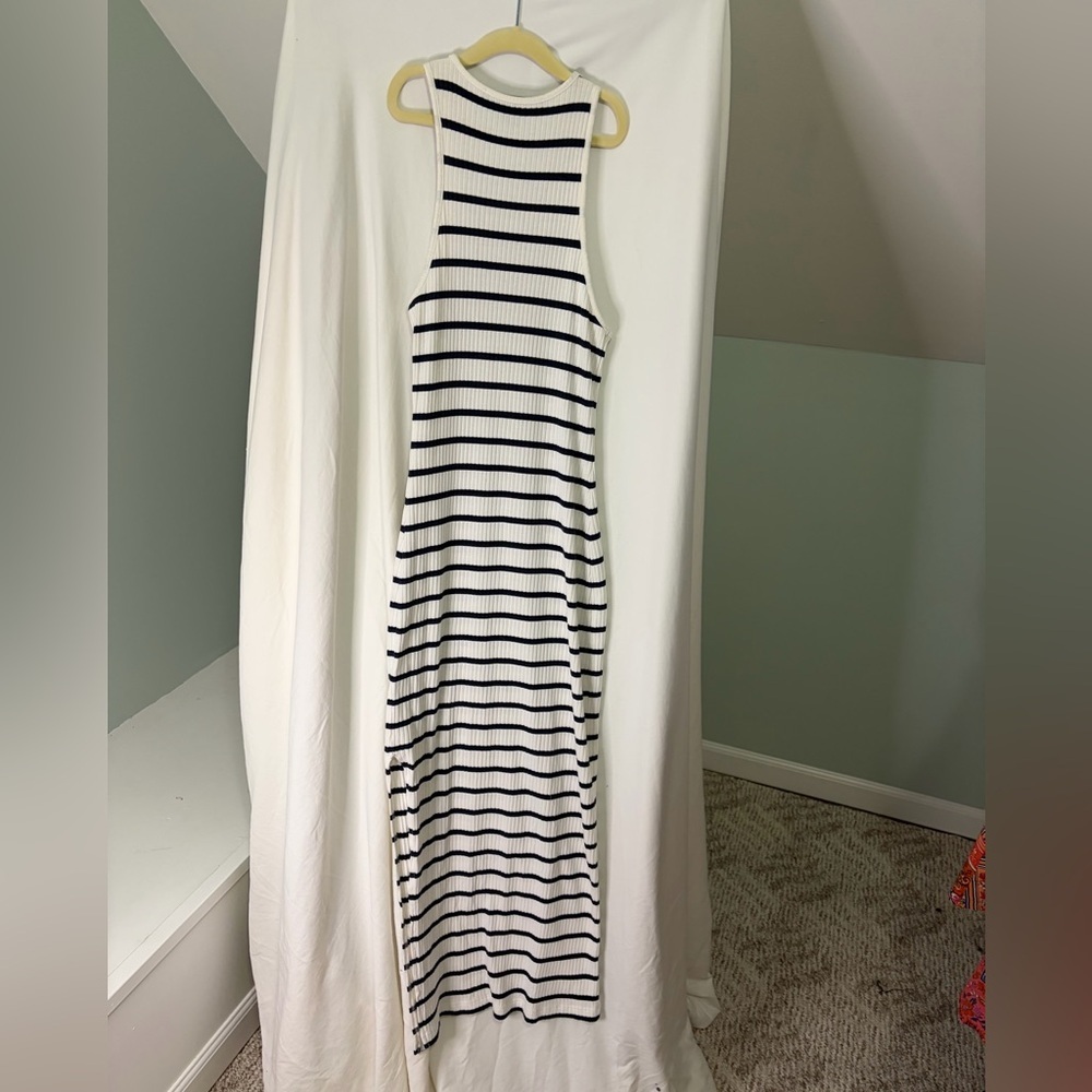 French Connection Black and White Striped Maxi Dress - Picture 2 of 7